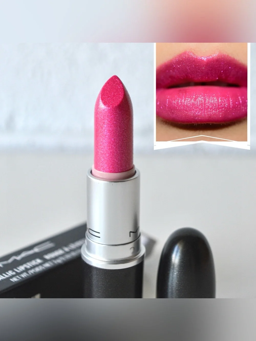 MAC Cosmetics Metallic Lipstick *IONIZED IRIS* Extra Rare LE Bright Magenta BNIB